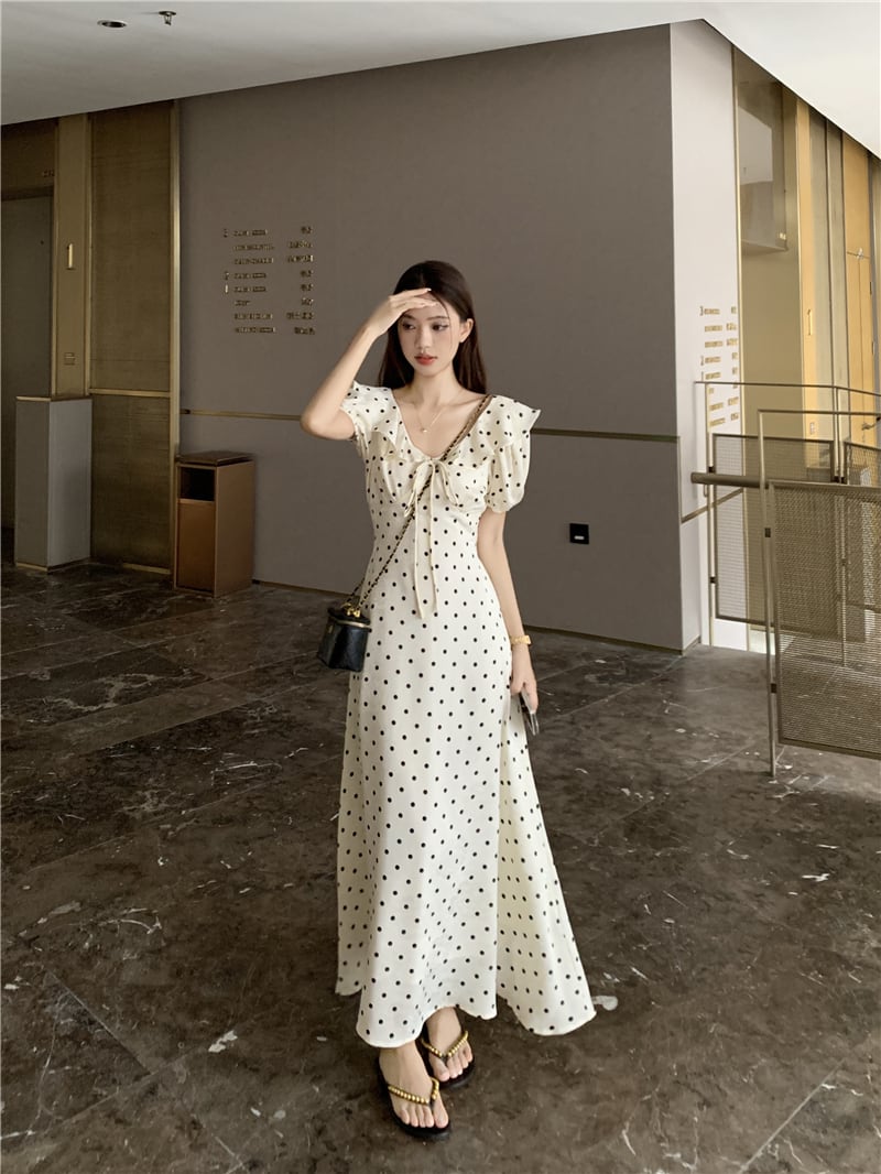 【dress】ドット柄ワンピース M24031