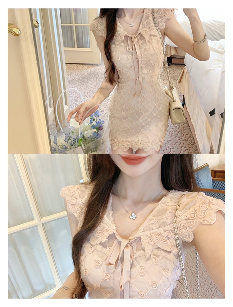 【dress】立体フラワーミニワンピース N3175