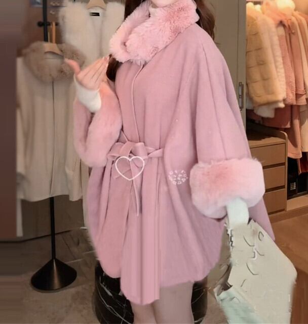 【outer】知的で品の良い2色冬長袖厚手寒さ対策シンプルショート丈コートW0500