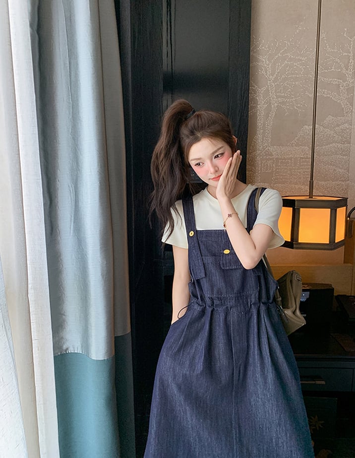 【dress】デニムサロペットスカート Q8321