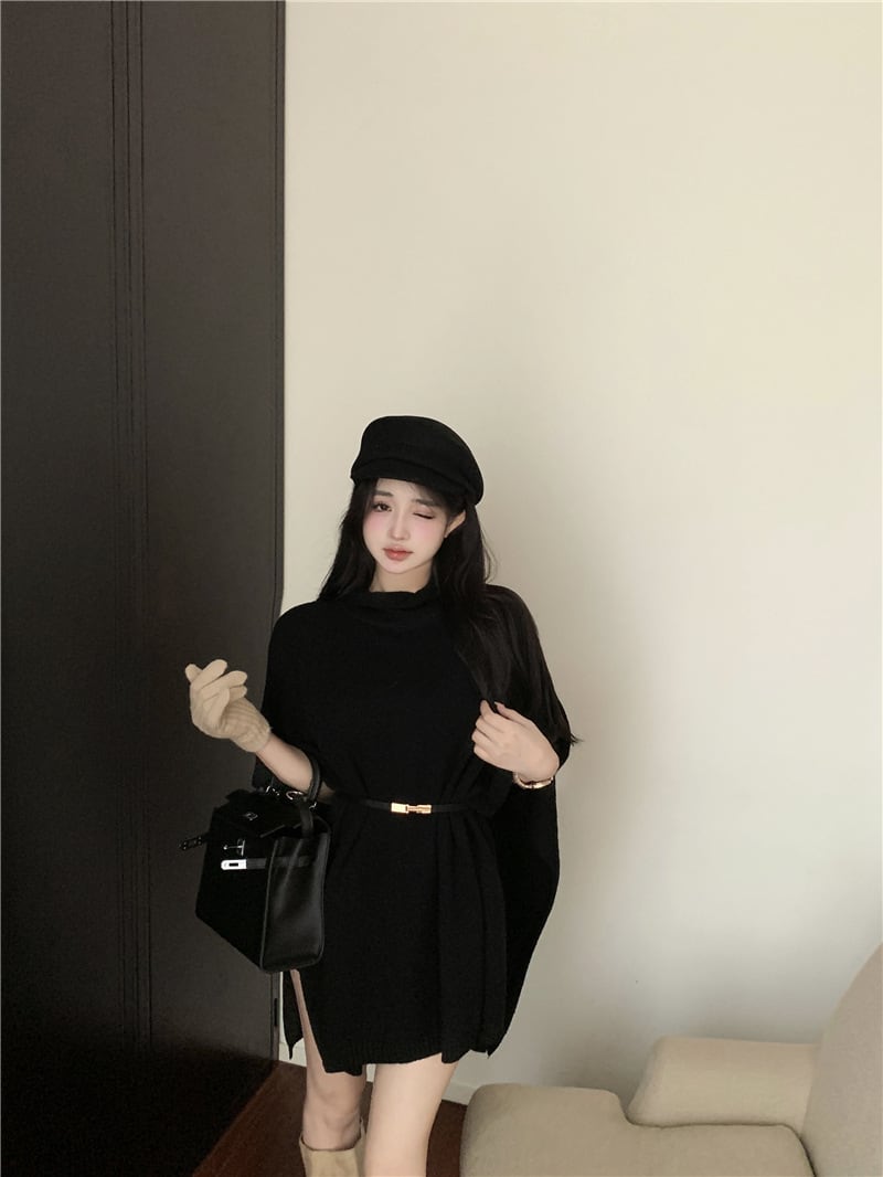 【tops】ケープニットトップスベルト付き M26825