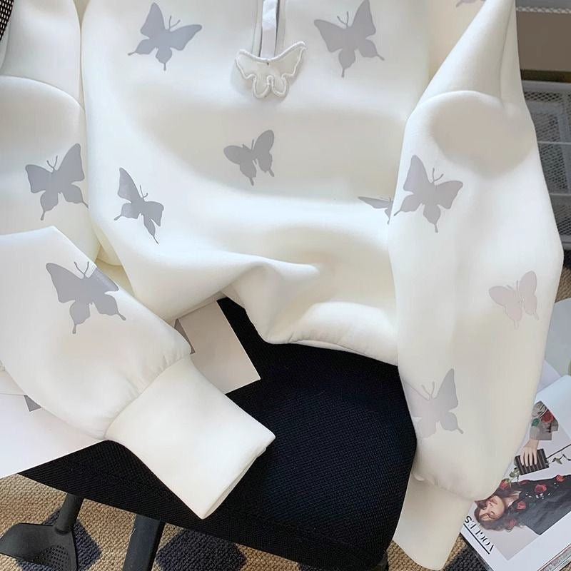 【tops】スタンドネック長袖パーカーF7972