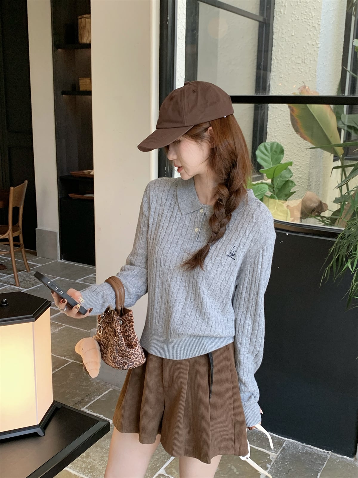 【tops】折り襟ニットセーター M27358