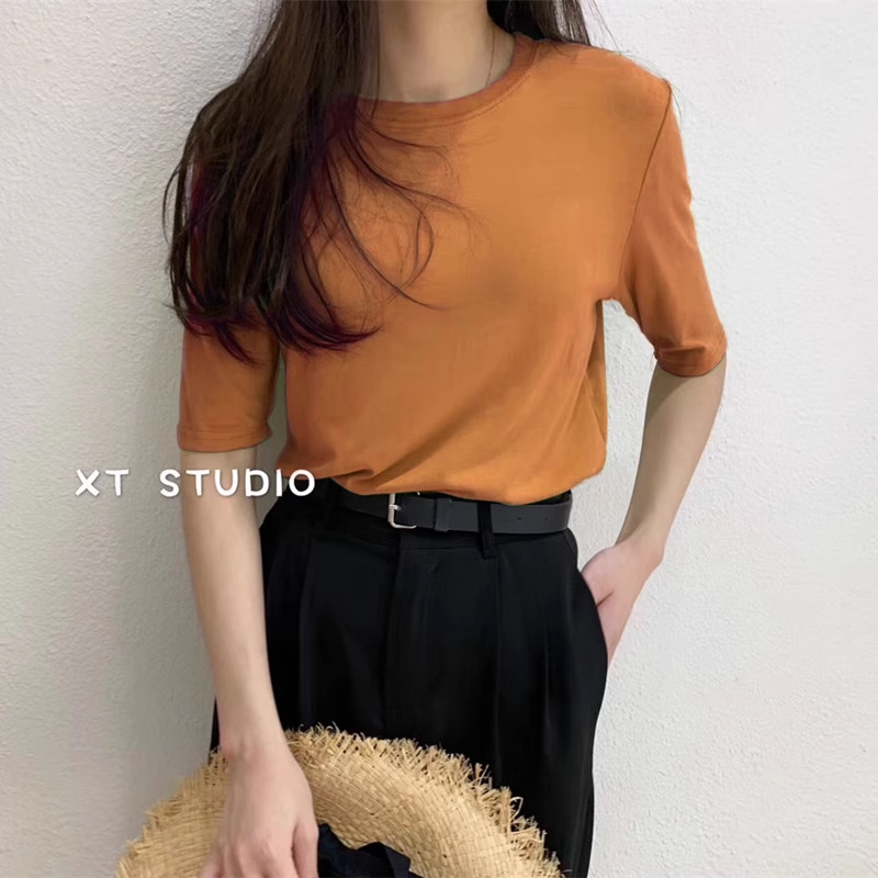 【tops】半袖ニットTシャツF7780