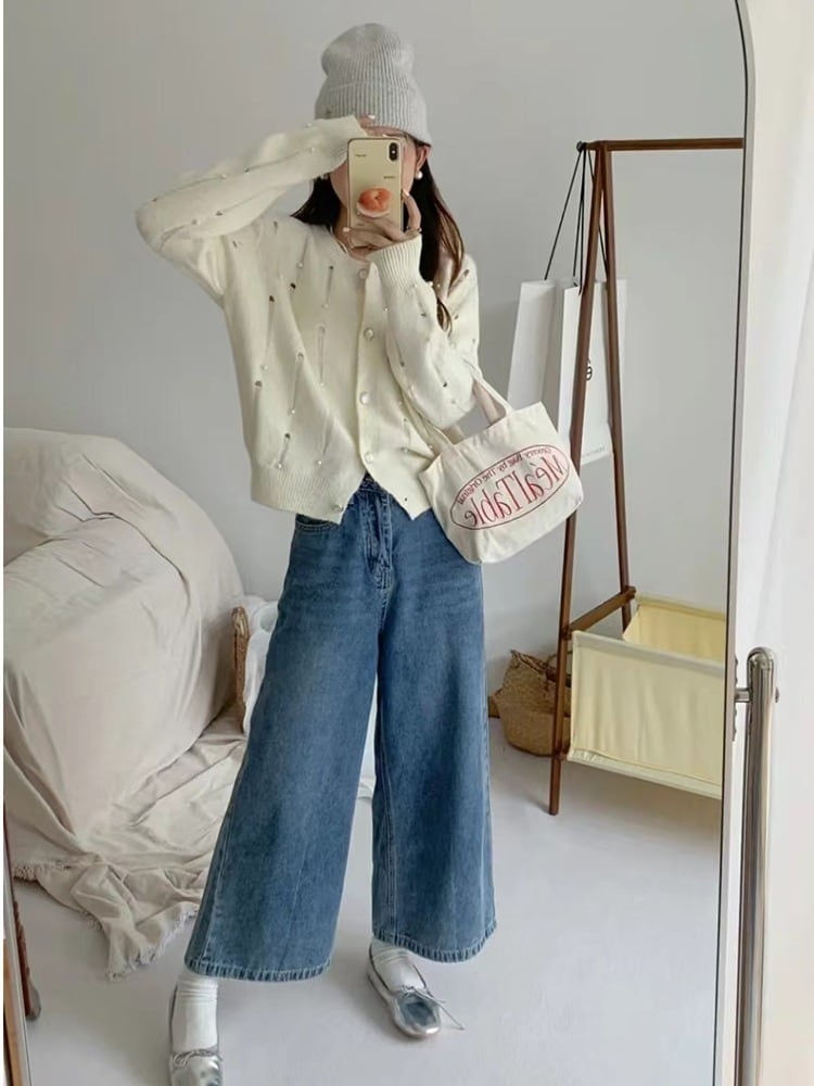 【outer】パールニットカーデ M25908