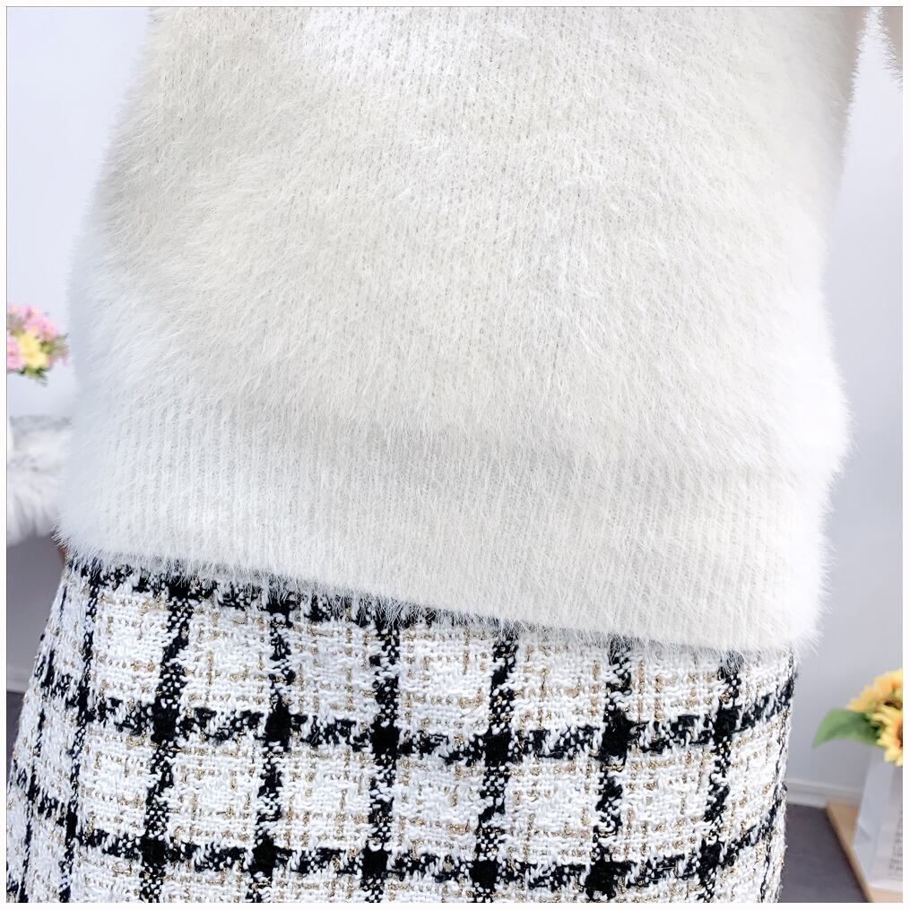 【set】清新気質アップ!レトロスウィートセーター+タイトスカート2点セット G3634