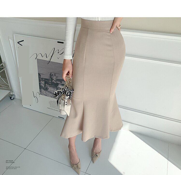 【set】 韓国系気質満点ニットトップス+ハイウエストタイトマーメイドスカート2点セット G2845