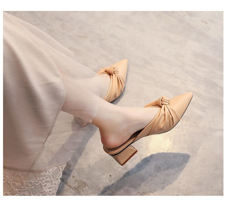 【shoes】2色履きやすい合わせやすい蝶々結び無地サンダル