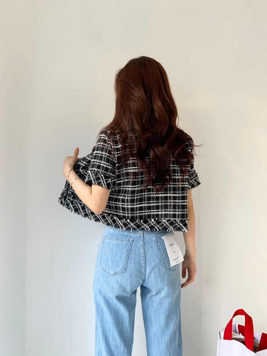 【outer】2021新作夏美人度アップ!韓国系レトロ洋気シンプルチェック柄