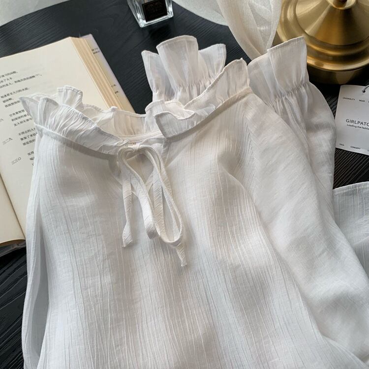 【tops】フリルシャツトップス M29412