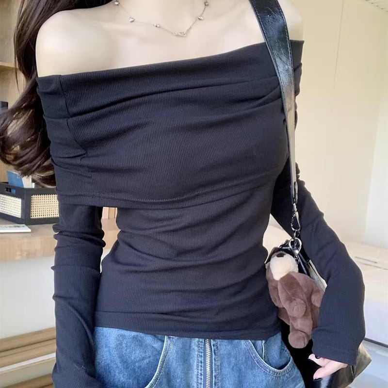 【tops】オフショルダートップス Q8151
