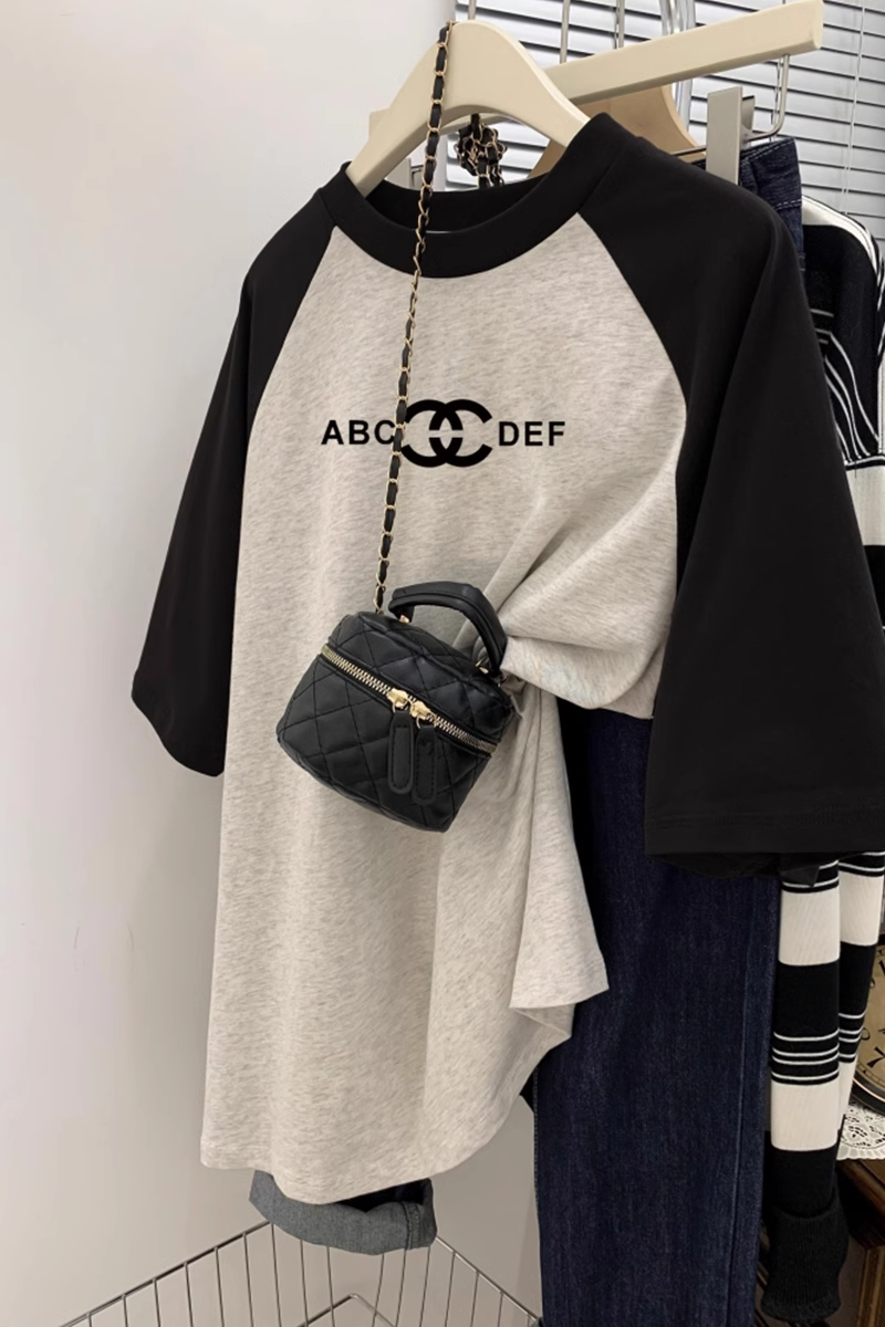 【tops】半袖英字柄TシャツF7548