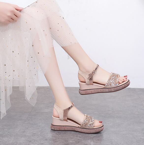 【shoes】履きやすいキラキラキレー目サンダルF0014