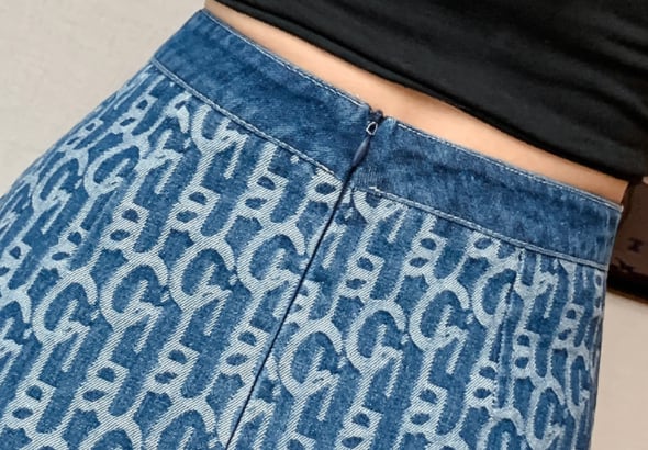 【bottoms】韓国風オシャレ新作プリントハイウエストデニムスカート