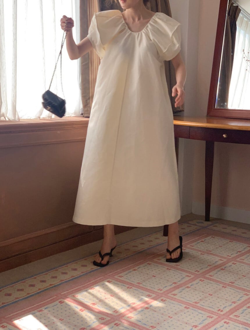【dress】パフスリーブワンピース M24627