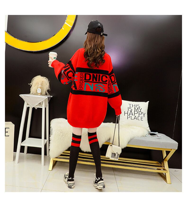 【tops】気質満点レトロ厚手秋冬新作ルーズゆったりニットセーター G4095