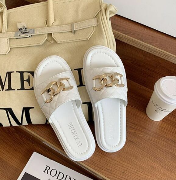 【shoes】絶対流行2色INS風超人気履きやすいキレー目韓国ファションサンダルスリッパF2367