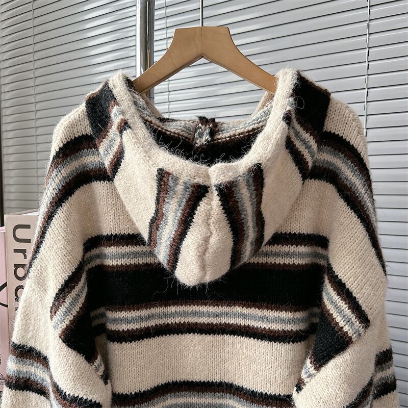 【outer】ボーダー柄ニットカーデ M18902