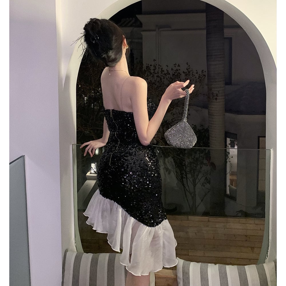 【dress】メッシュ切り替えワンピース G20365