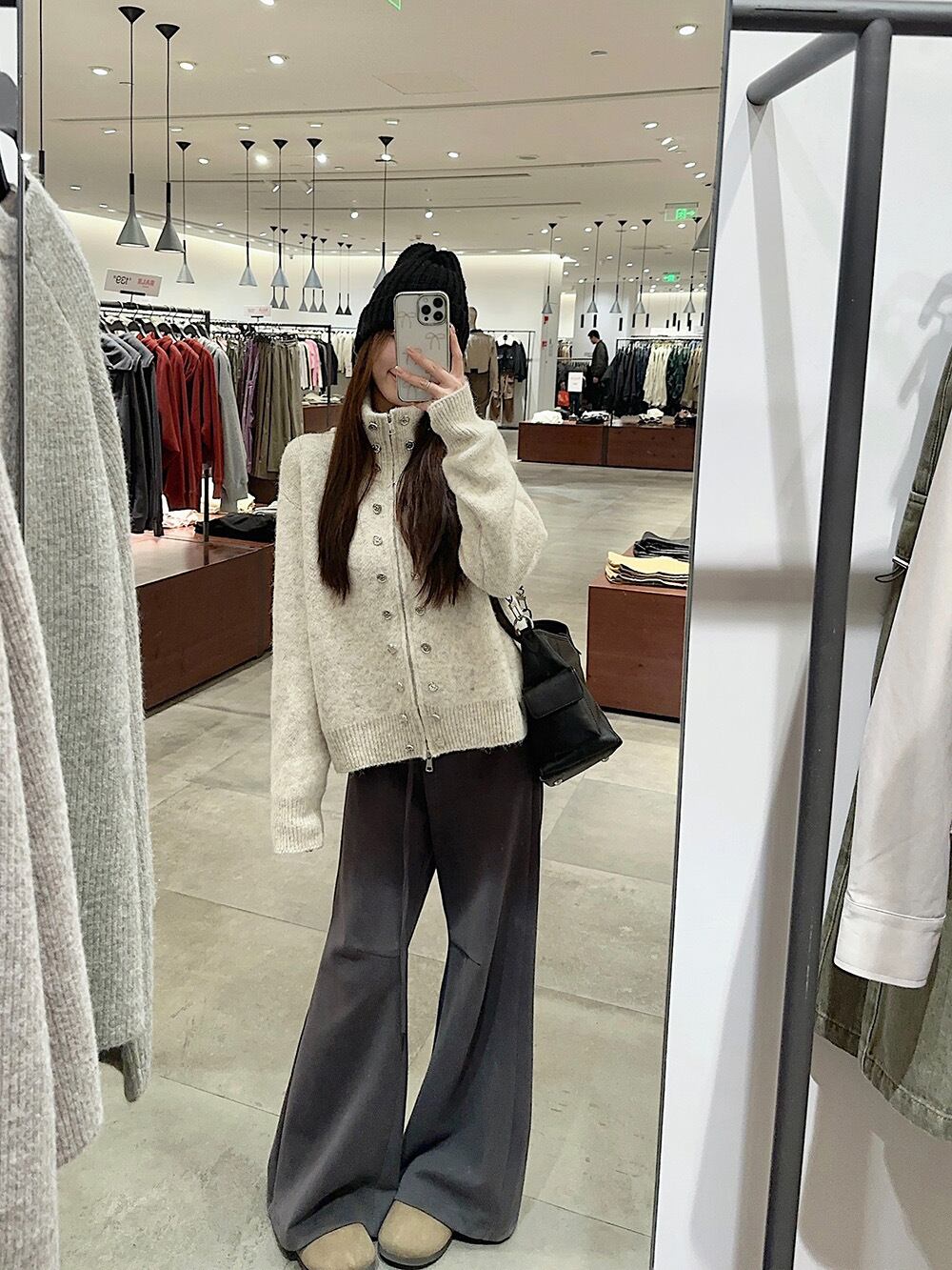 【outer】ファスナーニットカーデ M28861