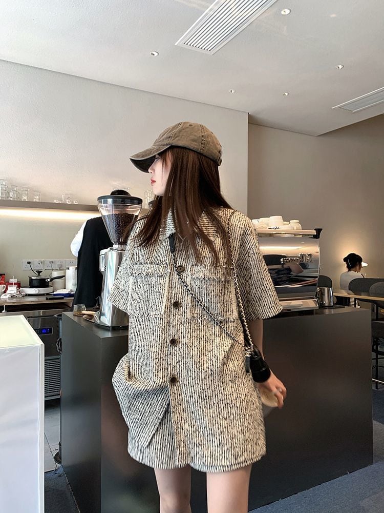 【set】トップス+ショートパンツ夏2点セットG19986