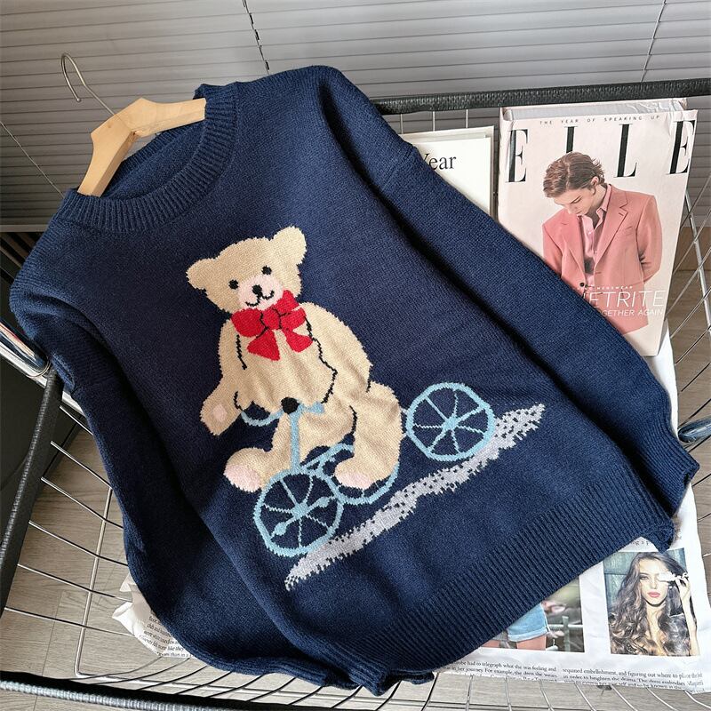 【tops】クルーネックニットセーター M18758