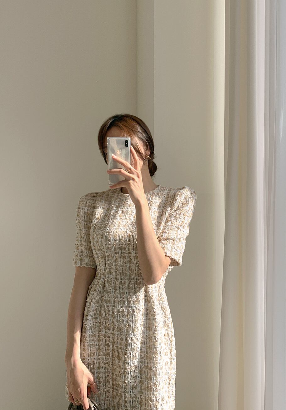 【dress】質感のいい気質満点レトロシンプル着痩せAラインワンピース