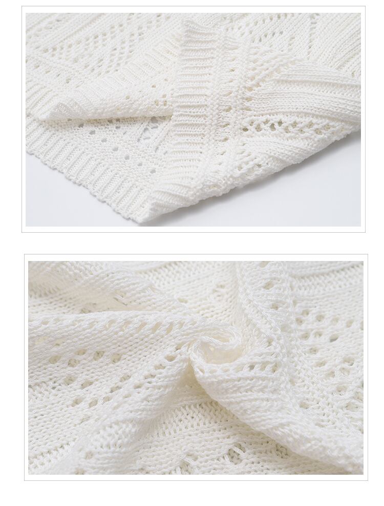 【set】美人度アップ!韓国系洋気透かし彫りノースリーブキャミニット2点セット