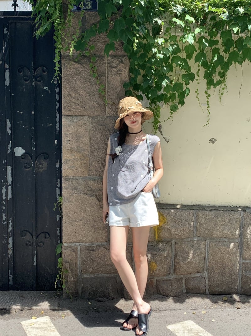 【tops】リボン付きニットトップス M24942