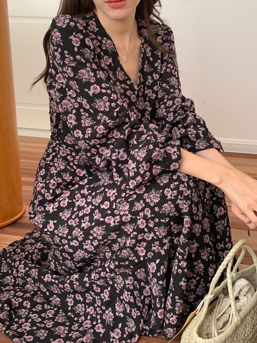 【dress】花柄ワンピース M25690