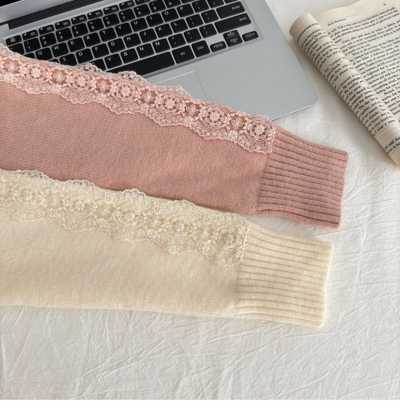 【dress】チュールドッキングリボンニットワンピースF8471