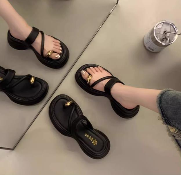 【shoes】2色厚底スリッパF7497