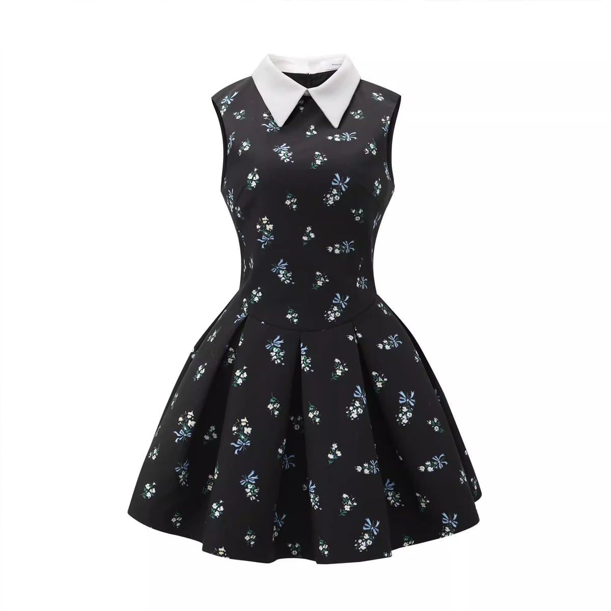 【dress】ノースリーブ花柄フレアミニワンピース Q8413