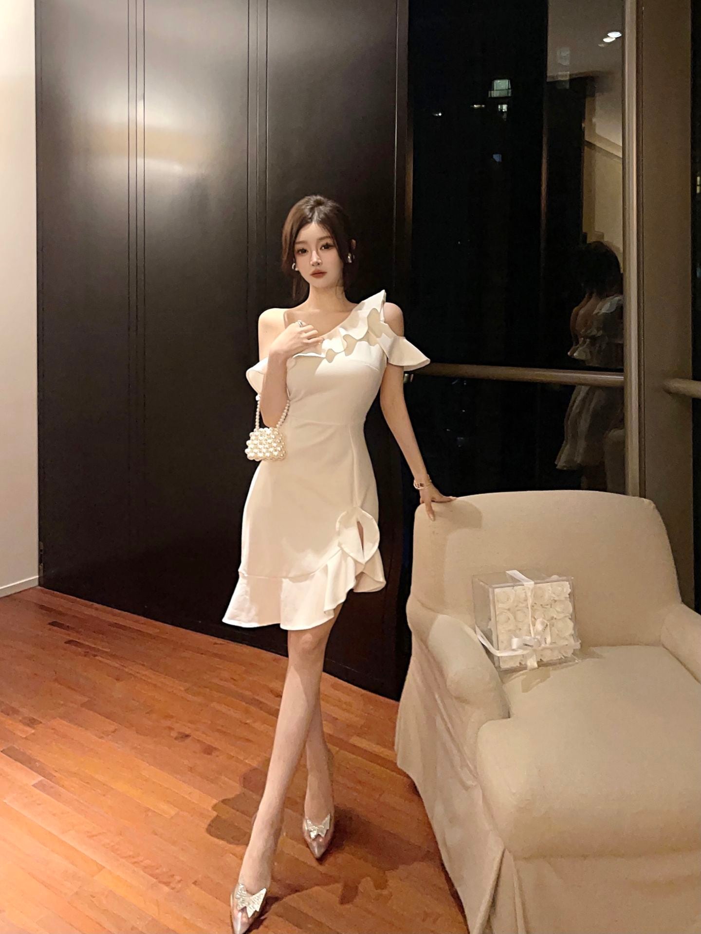 【dress】フリルオフショルダーワンピース G21065