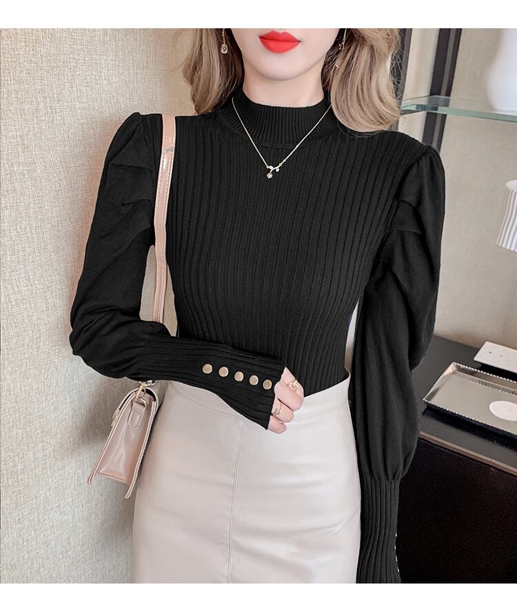 【tops】ランタンスリーブファッションスウィートニットセーター G4497