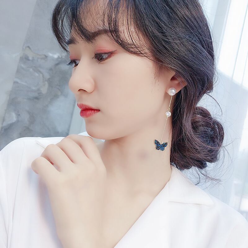 【小物】好感度UP スウィートシンプルリボンパールフリンジピアスアクセサリー