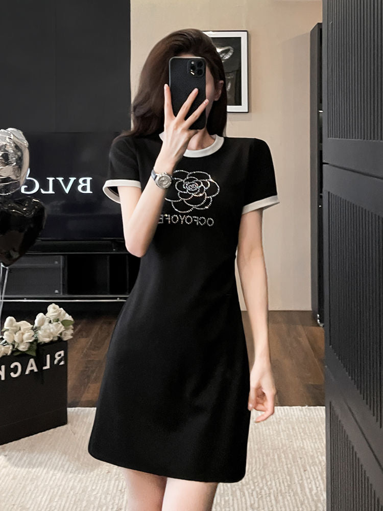 【dress】2色ラウンドネックワンピースF7716