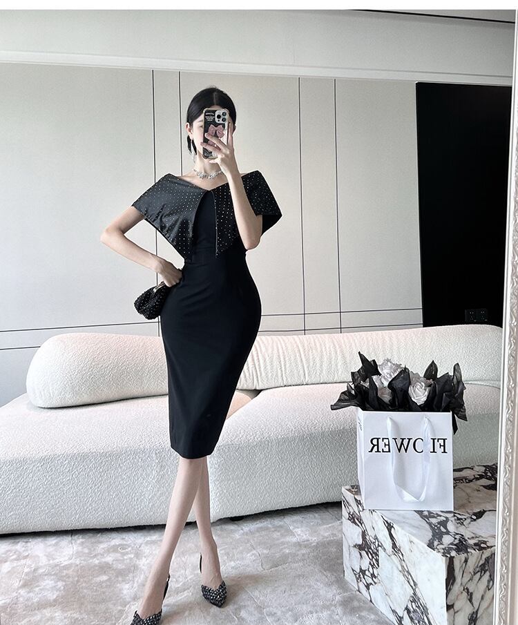 【dress】Vネック体型カバーワンピース G20132