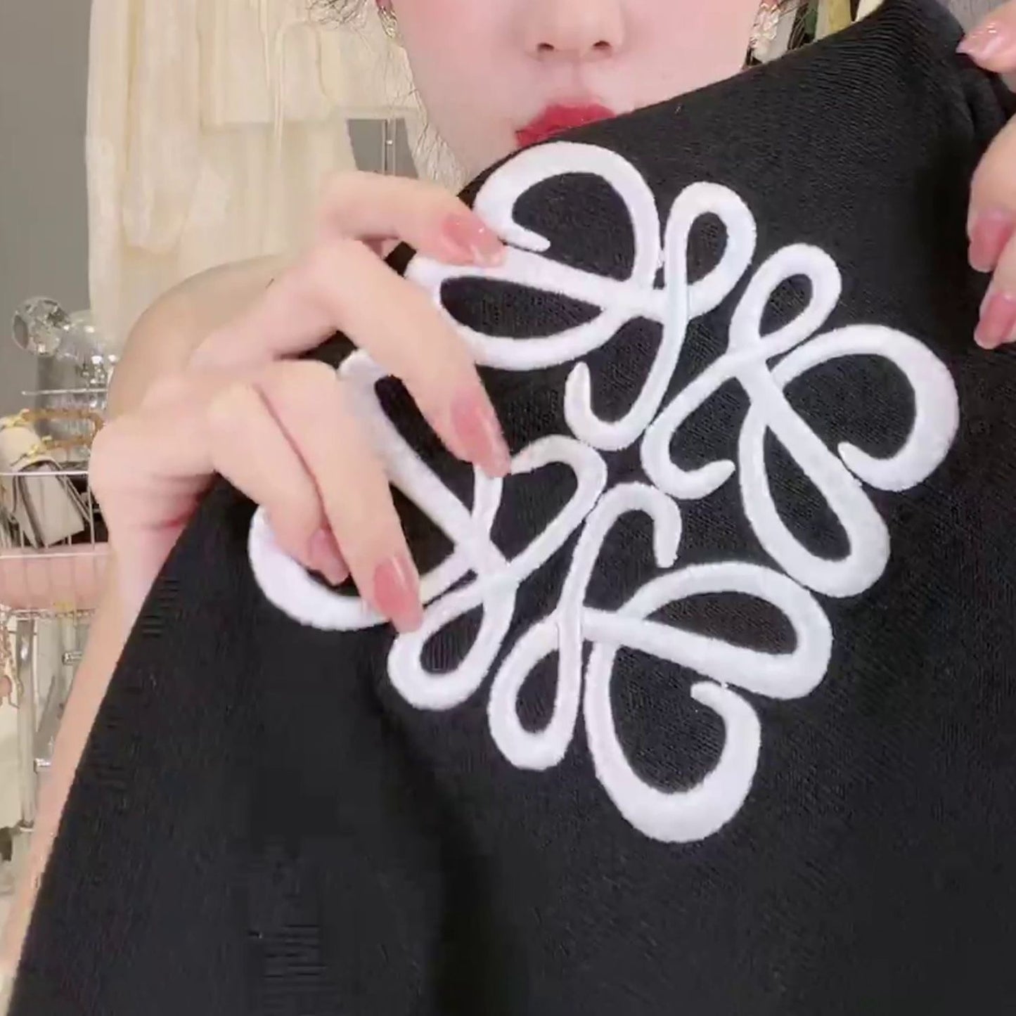 【tops】2色ビーズニットTシャツF7748