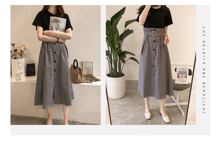 【set】美人度アップ!韓国系スウィートラウンドネック洋気着痩せハイウエスト2点セット