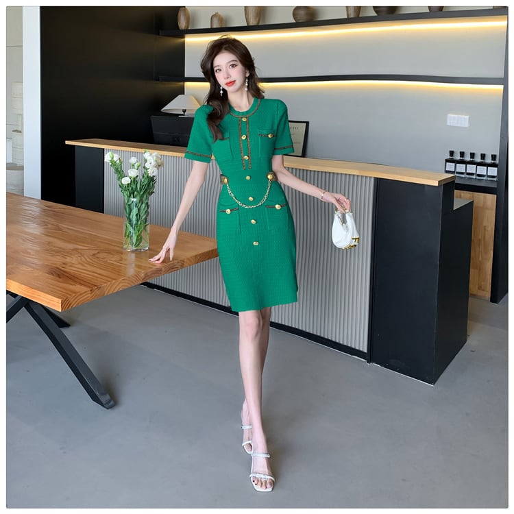 【dress】タイトニットワンピース G20958