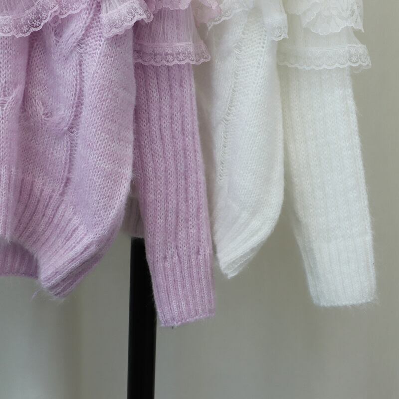 【tops】チュールコンビニットセーター M29324