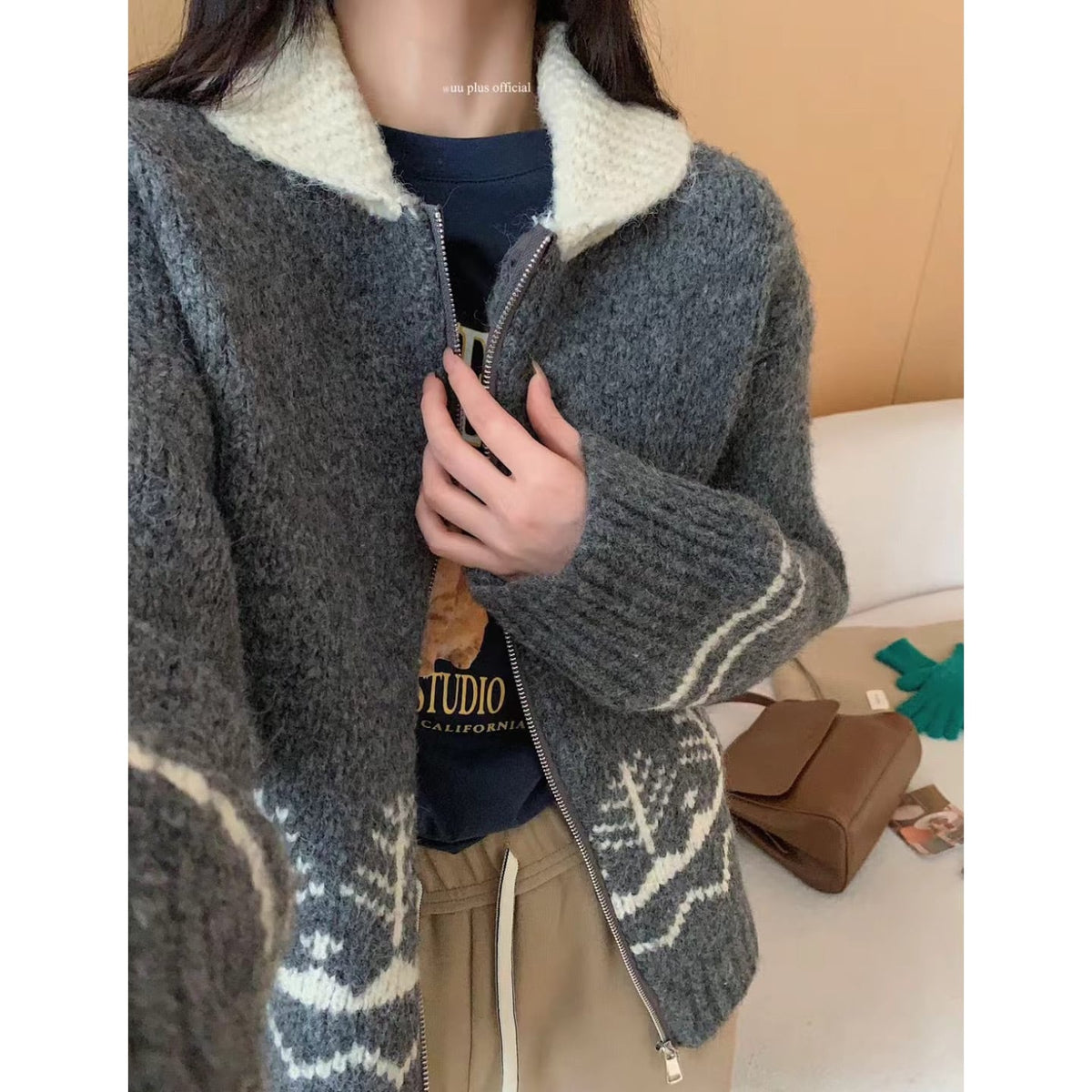 【outer】ファスナーニットカーデ M27805