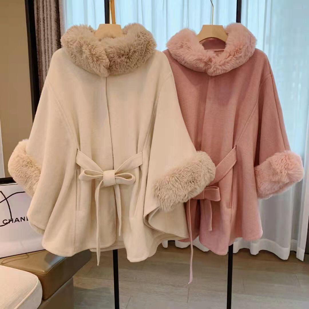 【outer】ファーケープコート M18423