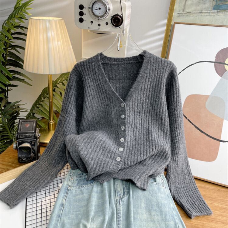【outer】Vネックニットカーデ M28959