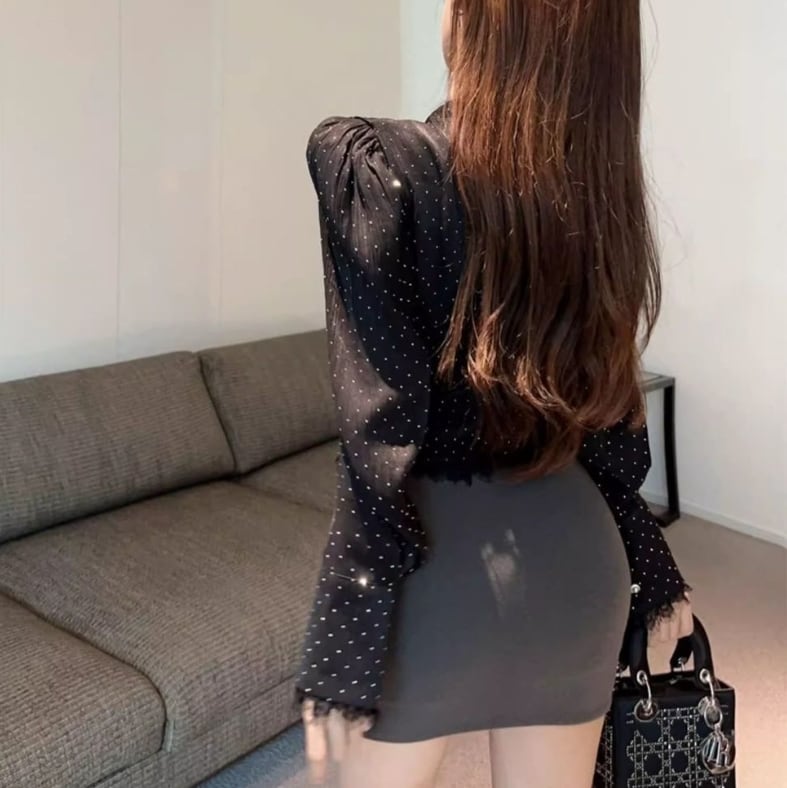 【tops】リボンレース ブラウスG21348