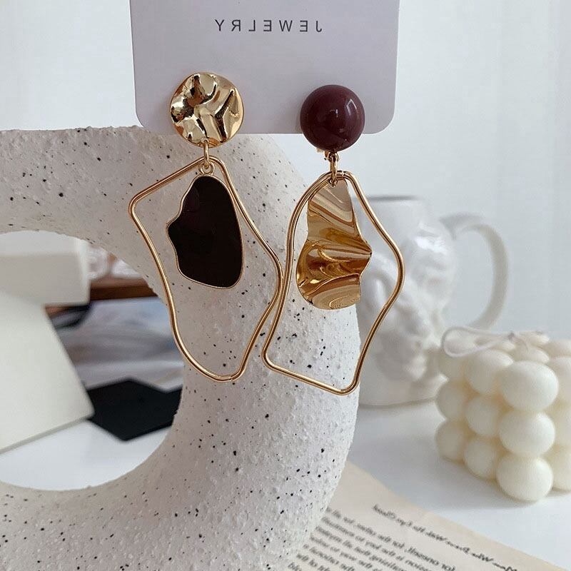 【小物】高級感 chic不規則 イレギュラー非対称ピアスアクセサリー幾何模様