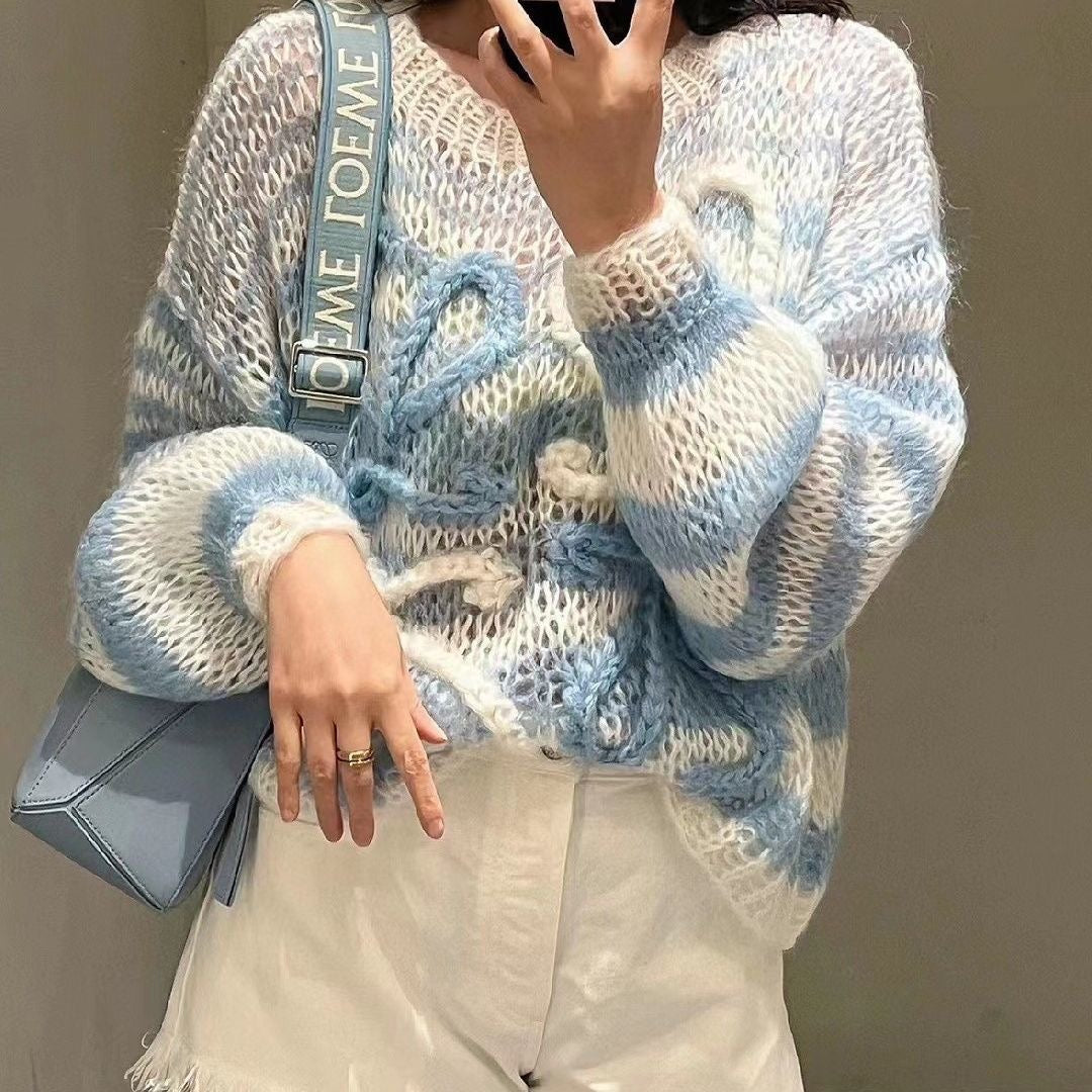 【tops】3色長袖ニットセーターF8032