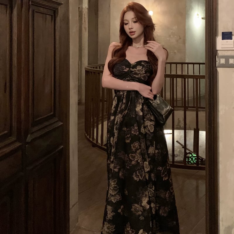 【dress】ロングチューブワンピース Q8505