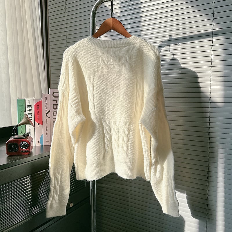 【tops】クルーネックニットセーター M25642